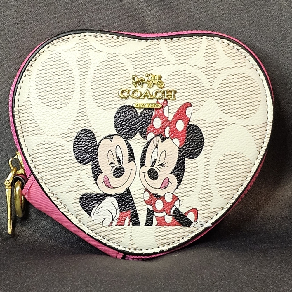Coach Heart-Shaped Mickey and Minnie Coin Purse